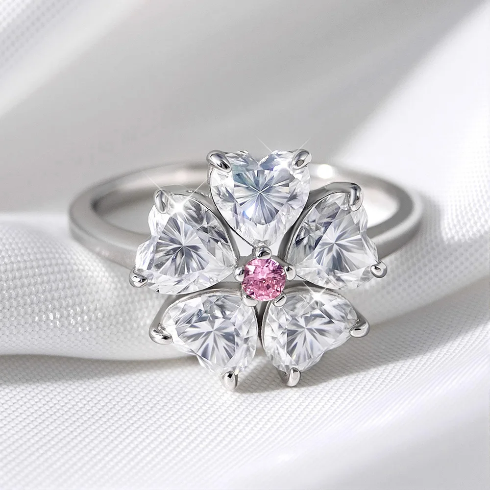 SIX-STONE MOISSANITE BAND — detail view