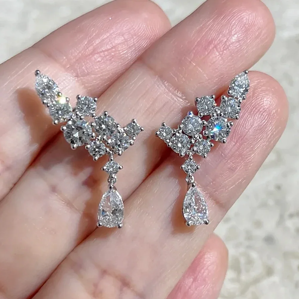 PEAR-CUT DROP EARRINGS — detail view