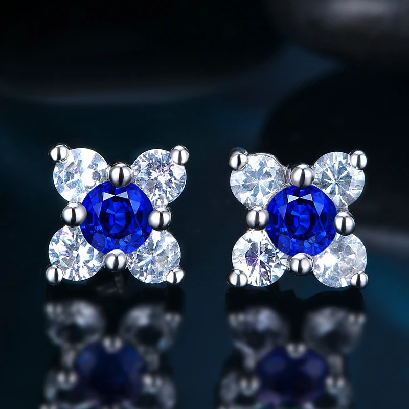 FLORAL SILVER STUDS — detail view