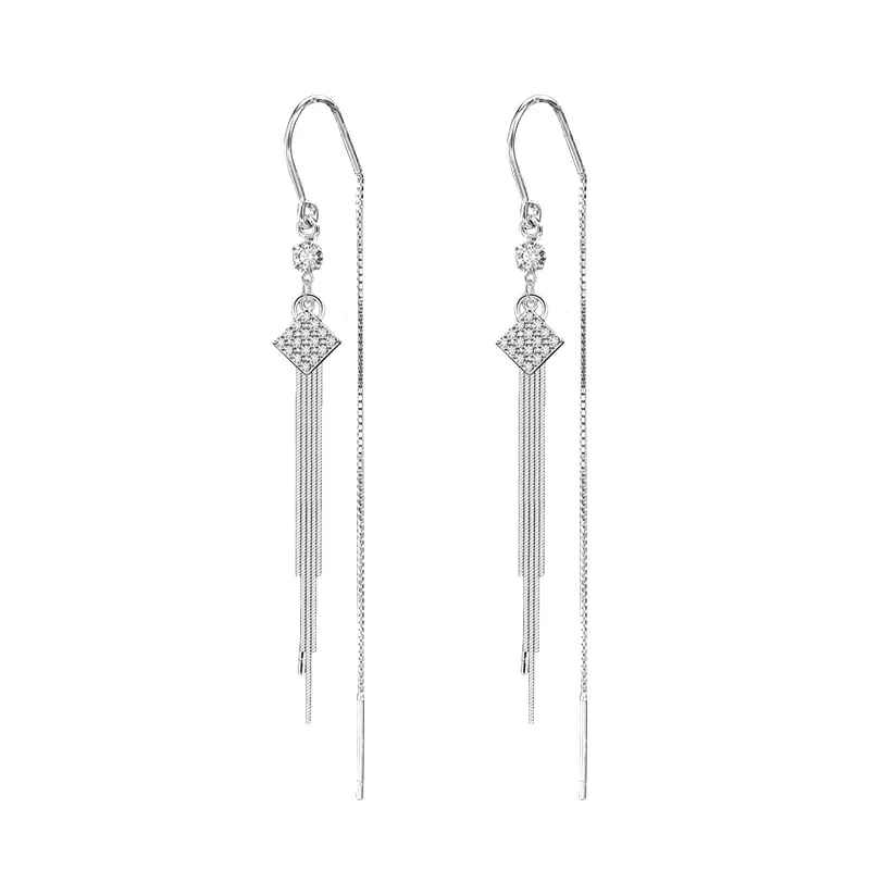 CRYSTAL TASSEL EARRINGS — detail view